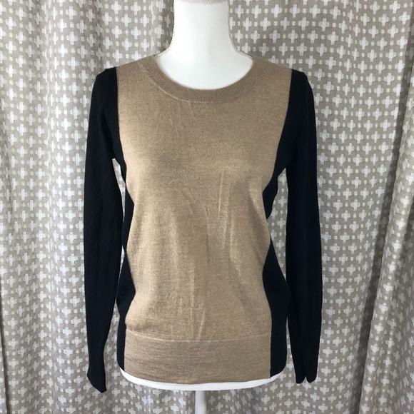 Club Monaco Color Block Sweater Tan 
